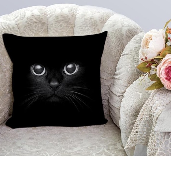 NEW Decorative Black Cat Throw Pillow Cover. - Picture 6 of 6